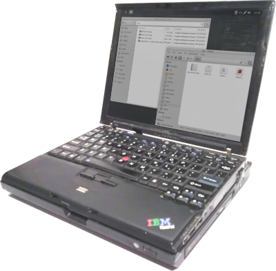 Archivo PNG con fotografía de una computadora Thinkpad vieja